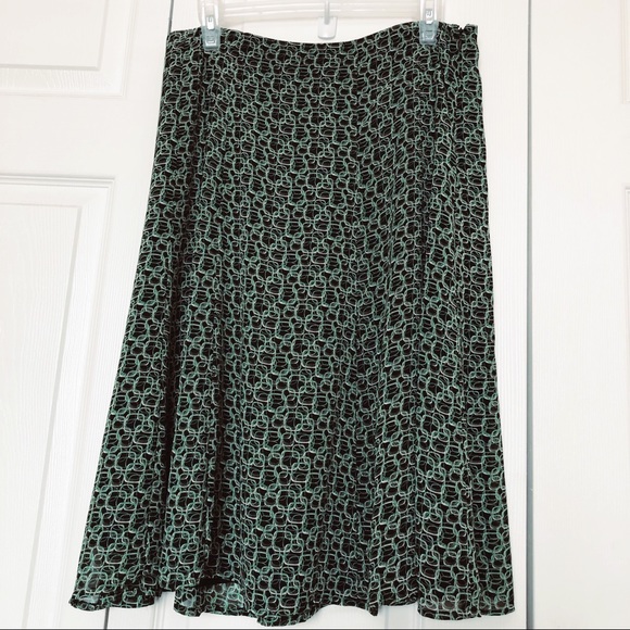 Anne Klein Geometric Print Flared Midi Skirt - Picture 1 of 5